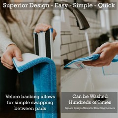 Zflow 18″ Professional Microfiber Mop – Commercial Stainless 18 inches, Blue