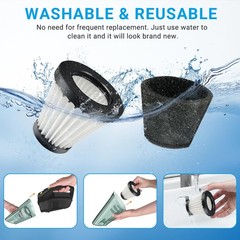 4 Pack F117 Filters Compatible with Dirt handheld vacuum filter(white)