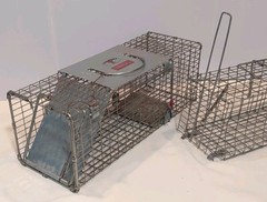 Pair of Live Animal Traps 1-18″ Little Giant Reinforced Single Door Entry 1- 16″