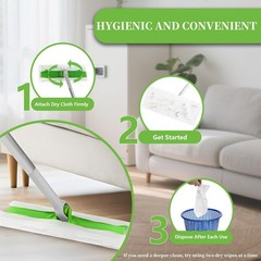 100PCS Disposable Dry Mop Pads Refill 11.4×7.8 Inch Dust Hair Floor Cleaning NEW