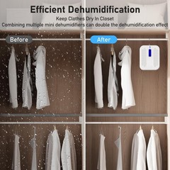 Rechargeable Small Dehumidifier, Pack of 2, Portable Mini Dehumidifier for Ba…