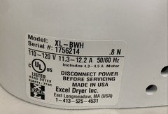 Excel Dryer XLERATOR® XL-BWH Hand Dryer with HEPA Filter – White BMC