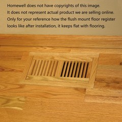Homewell White Oak Wood Floor Register, 4×10 Inch with Damper,