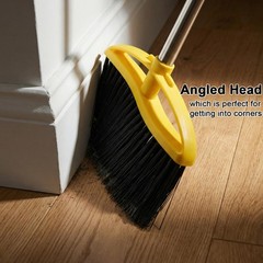 Gloffer Soft Bristles Broom for Indoor Sweeping, Household Cleaning Yellow