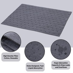 E-SDS 100 PCS Oil Absorbent Pads – 13″x10″ Super 13″x10″（100pcs）, Grey