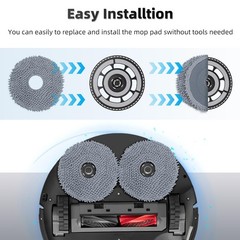 8 Pack Mop Pads for Roborock QV 35A/Qrevo S/Q Revo/Qrevo Qrevo S Pad
