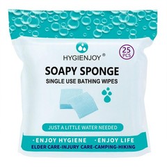 HYGIENJOY-Rinse Free Bath Sponges No Rinse Bathing 1 Count (Pack of 25)