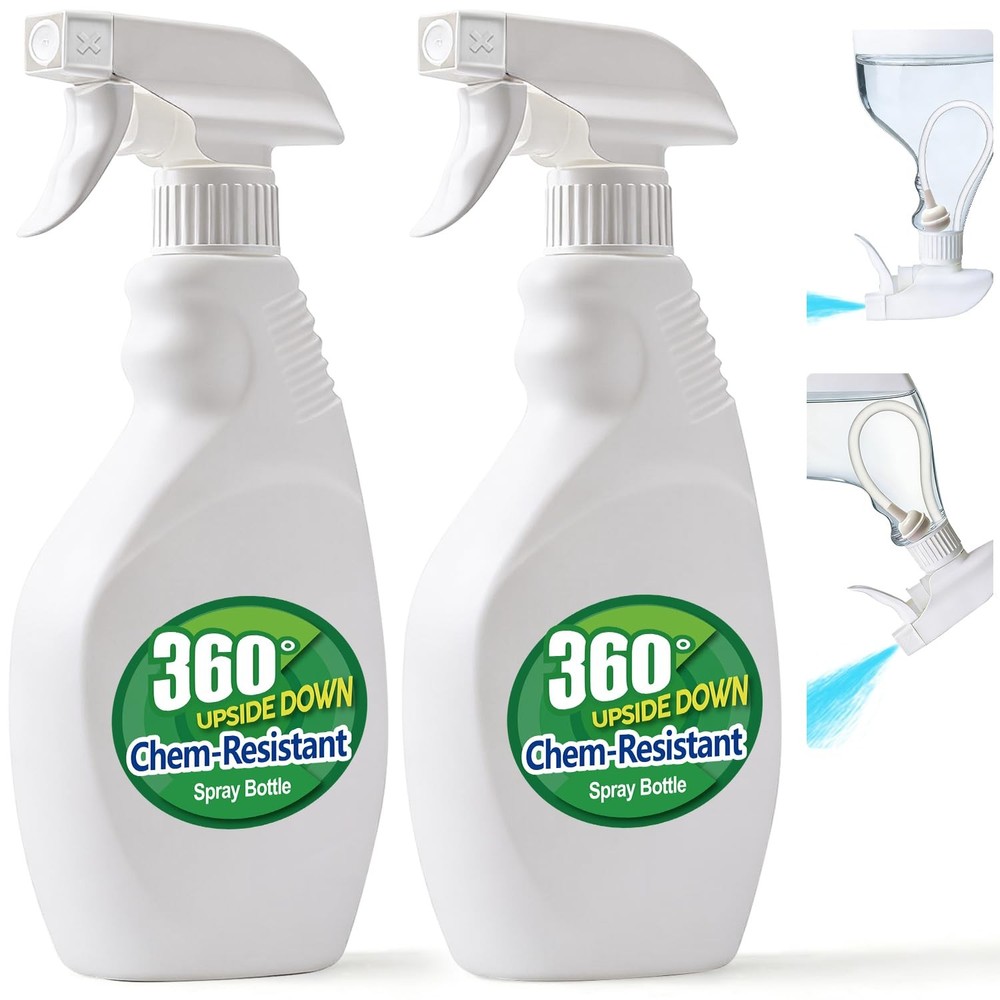 T4U Spray Bottles for Cleaning, 16 OZ Empty 16 OZ, 2 Pack, white