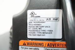 Ridgid HD09001 Wet/dry Vacuum 4.25php 120v-ac