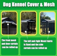 Outdoor Dog Kennel Cover 8’Dx4’Wx6’H, Heavy Duty 600D Waterproof Dog Kennel