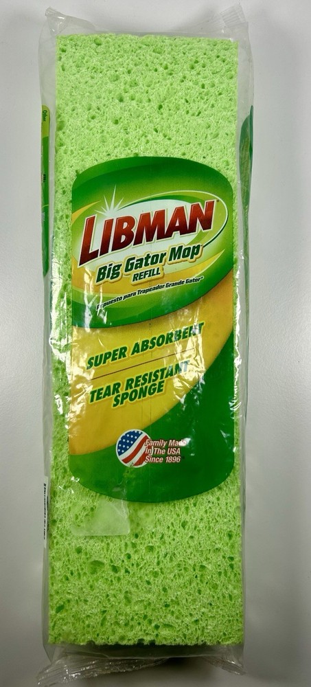 Libman Big Gator Mop Refill Head Absorbent Wet Rectangular Sponge