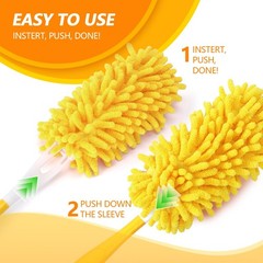 Yicotira Reusable Duster Refill Compatible with Swiffer Hand 4 Pack(yellow)