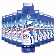 Lysol Pet Solutions Odor Eliminator Disinfectant Spray Fresh Scent 15 oz 12 Pack