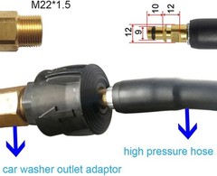 M22 Adapter High Pressure Washer Hose Pipe Quick 1 Inch