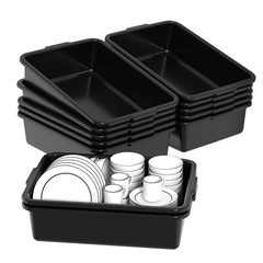 Kekow 13 L Plastic Bus Box/Utility Box, Commercial Wash Basin Tote Box, 12-Pack