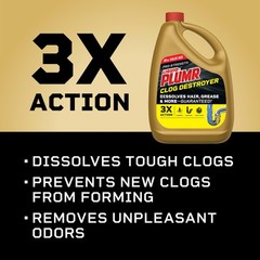 Clorox Liquid-Plumr Pro-Strength Clog 80 Fl Oz (Pack of 1), Pale yellow