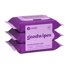 Flushable Moisturizing Wet Wipes Lavender Scented 150 Count 3 Pack Bathroom