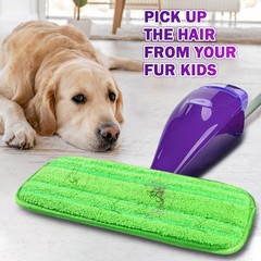 Orighty Reusable Mop Pads Compatible with Swiffer WetJet – Pack of 2, Green