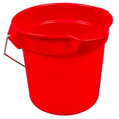 14 qt quart Heavy Duty RED PLASTIC BUCKET rOund Pail w/ pour spout RUBBERMAID