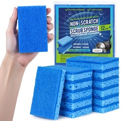 Metflavor Kitchen Sponges, 12 Count, Non-Scratch Scrub Sponge, Dual 12 Pack