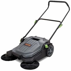 VEVOR Walk-Behind Manual Floor Sweeper 25.6 in Multi-Purpose Portable Adjustable