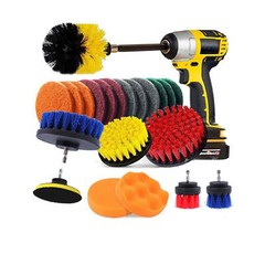 Drill Brush Attachment Set Scrubber Pads Cleaning Grout Bathtub Sink Carpet