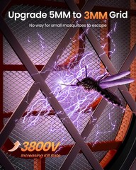 Gaiatop Electric Fly Swatter 3800V Battery Powered Handheld Fly Zapper 3-Layer