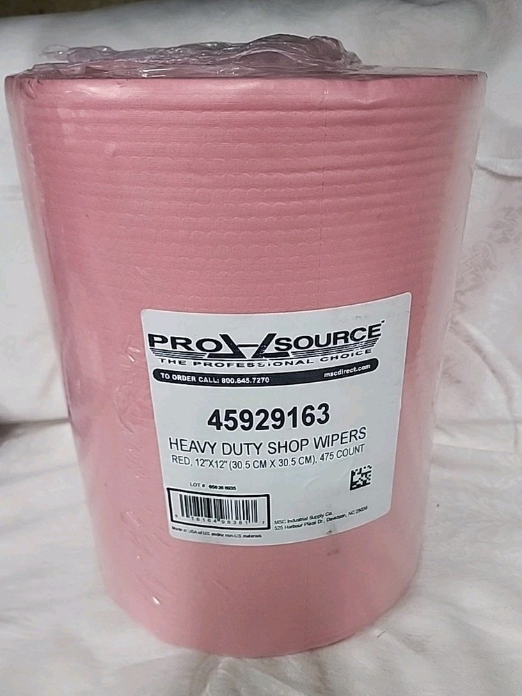 PRO SOURCE #45929163 HEAVY DUTY SHOP WIPERS RED 12″X12″ 475CT