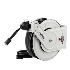 Tool Retractable Pressure Washer Hose Reel 60 FT x 60 FT, Grey, Black