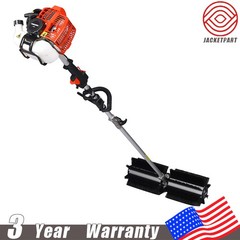 52cc Handheld 2.4HP Gas Power Snow Sweeper Broom Brush Driveway Walkway Clean