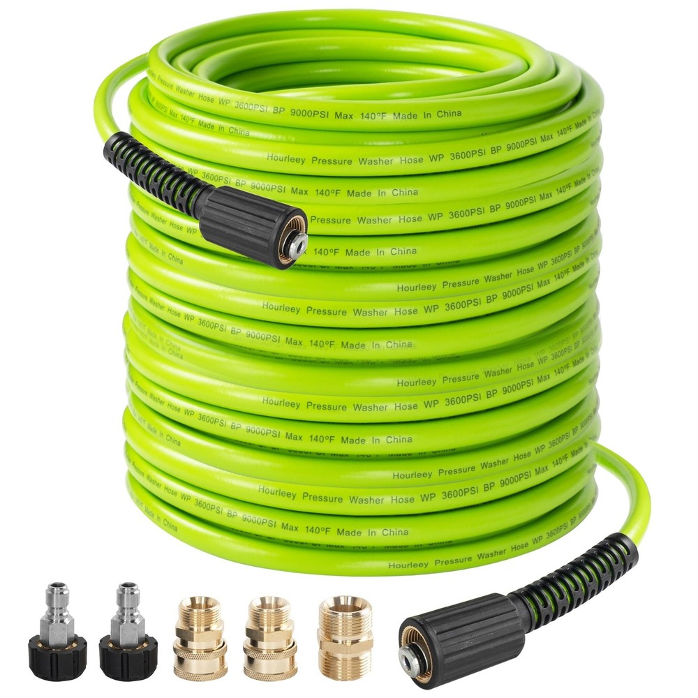Hourleey Pressure Washer Hose 50 FT, 3600 PSI Flexible Kink Resistant Power W…