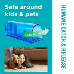 Humane Mouse Trap Reusable! [2-Pack] – Catch and Release No-Kill 2 Pack, Blue