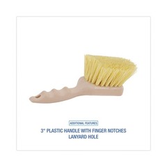 Boardwalk 4308 5.5 in. Brush 3 in. Tan Handle Cream Bristles Utility Brush New