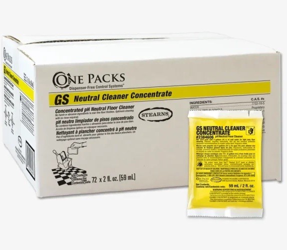 One Packs GS pH Neutral Floor Cleaner Concentrate 72 Pc Single Packets ST 846