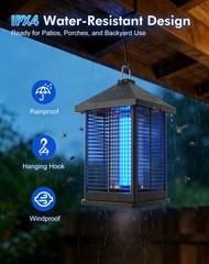 REOGLE Bug Zapper Indoor & Outdoor with Auto Smart Light Sensor, 4000V Black