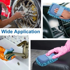 2pcs Microfiber Car Wash Sponge 8.7″x4.7″ Non-Scratch Foam Applicator Sky Blue