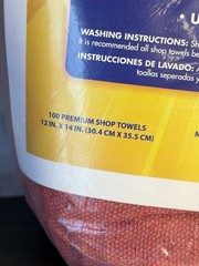 Bulk 100 Premium Red Shop Towels 12×14 Reusable Cotton Blend Industrial Cleaning