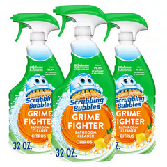 3 New Scrubbing Bubbles Bathroom Grime Fighter Cleaner, Citrus Scent 32 Oz Each.