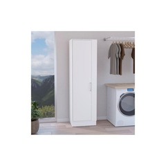Pemberly Row Contemporary Engineered Wood Storage Cabinet in White