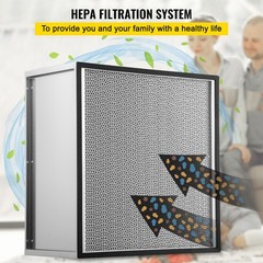 VEVOR HEPA Filter Replacement Pleated Air Filter 24x24x11.5in Galvanized Frame