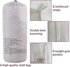 No-See-Um mesh Square Mosquito Net for King Size Bed 2 Openings Netting Mosquito