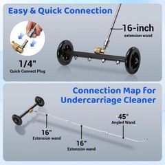 Tool Daily Undercarriage Pressure Washer Attachment 16 16”+ foam, Black