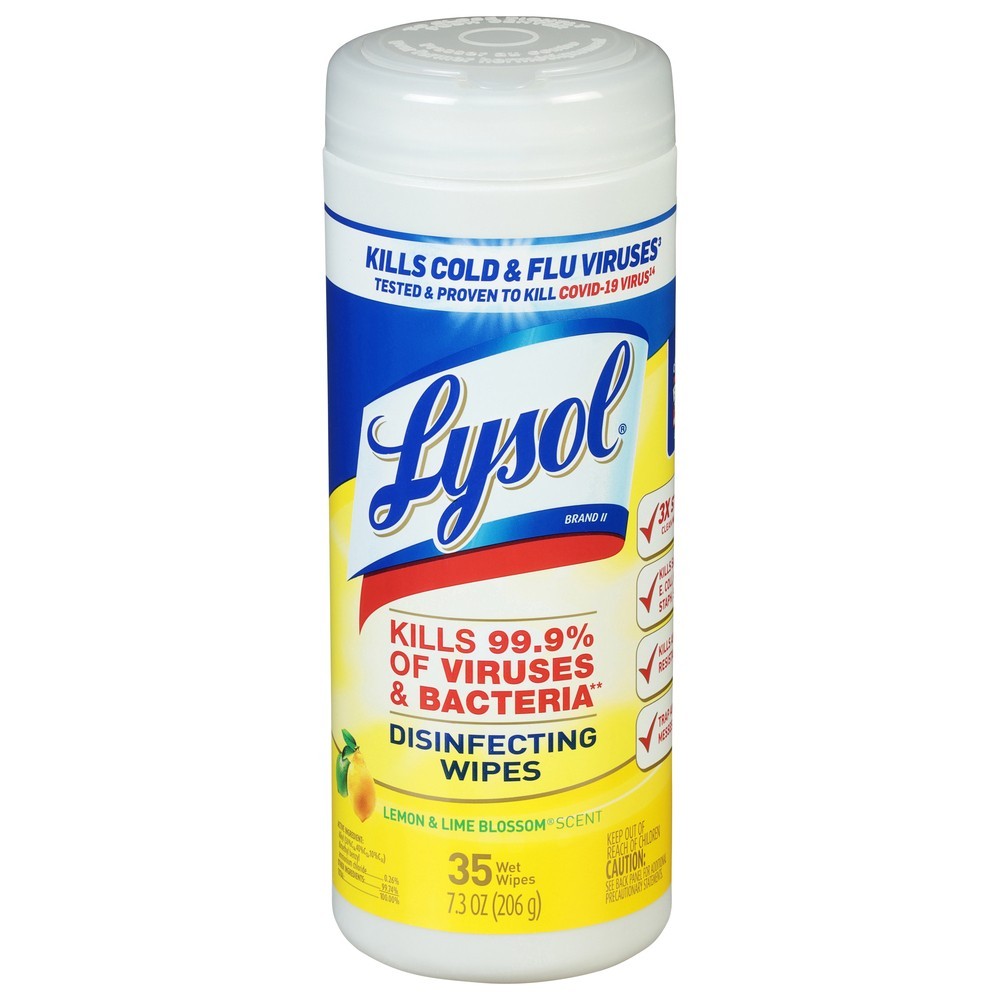 LYSOL Disinfecting Wipes lemon & lime Blossom Scent 35 Count EACH