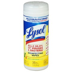 LYSOL Disinfecting Wipes lemon & lime Blossom Scent 35 Count EACH