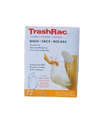 *3 pack* Box of 72 TrashRac 5 gal Trash Bags Handle Tie | 87072