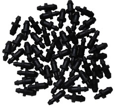 Sowaka 50 Pcs Drip Irrigation Plugs Plastic Black 1/4 Inch Tube End