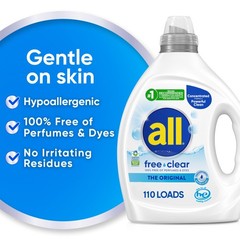 all free clear, Original, Liquid Laundry Detergent for Sensitive Skin,…