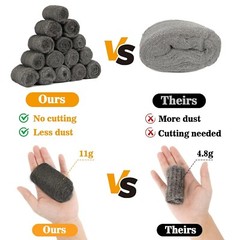 Steel Wool For Mice Control 15PCS Fine Steel Wool Pads Steel Wool Fill Roll Ext*