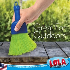 LOLA Whisk Broom, Hand Brush, 2 Pack, Durable Bristles, Whisks 2 Green