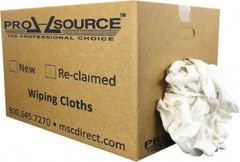 25 Lb Box PRO-SOURCE Low-Lint White 100% Cotton Flannel Polishing Cloths